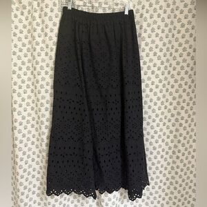 H&M Black Maxi Eyelet Skirt